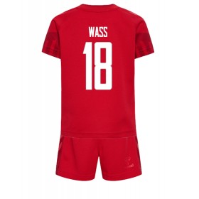 Danmark Daniel Wass 18 Børn Hjemme VM 2022 - Fodboldtrøjer (S/S)